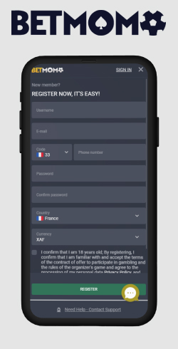 enregistrement sur betmomo