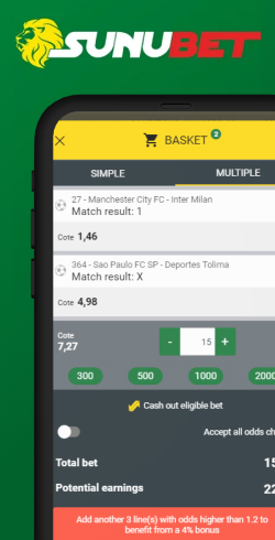 retraits et dépôts sunubet